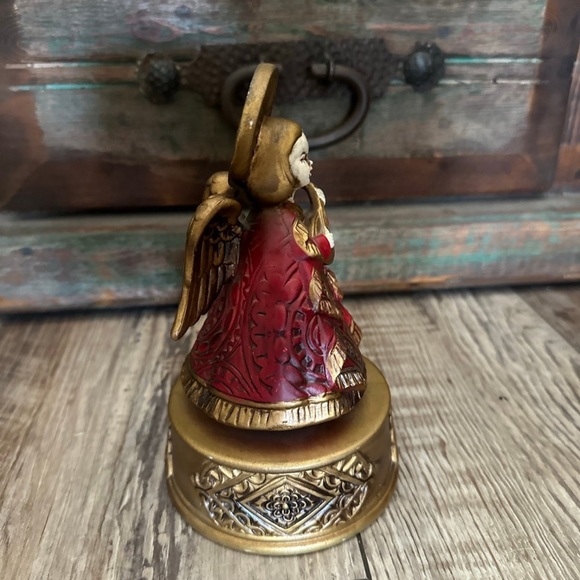 Vintage Napco Wind Up Musical Angel Playing Mandolin It Plays Silent Night - Picture 5 of 12